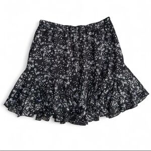 Papermoon Black and White Floral Skater Skirt